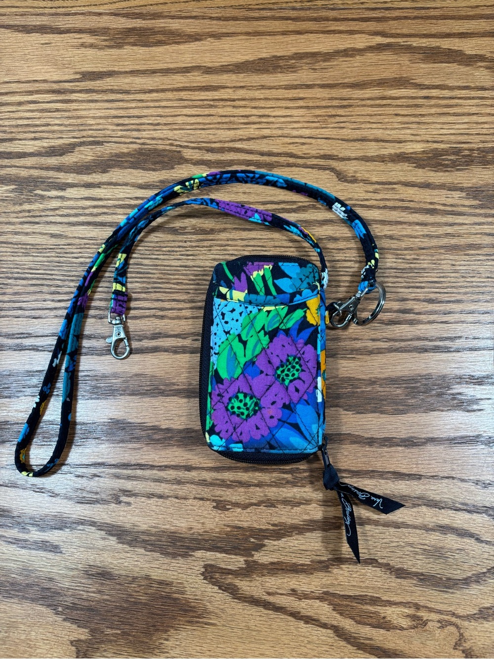 Vera Bradley Midnight Blues Floral Crossbody Wallet ID Case